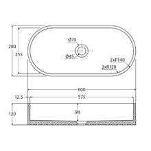 Jada 600mm Pill Concrete Above Counter Basin